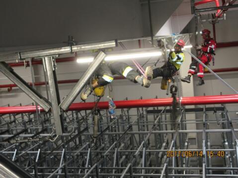 技术员用活动梁卡作业中 技术员用活动梁卡作业中